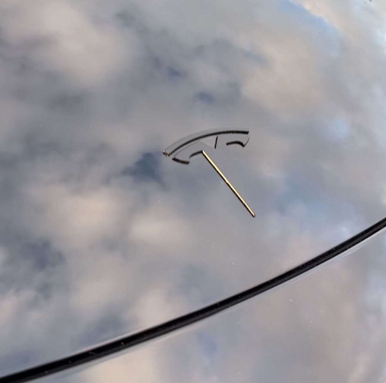Original Front Tesla Emblem Mattschwarz